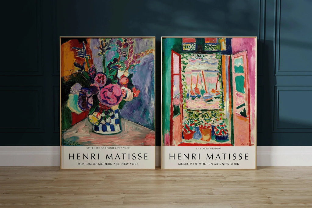 Ensemble d'estampes d'Henri Matisse : Nature morte aux pivoines et Fenêtre ouverte