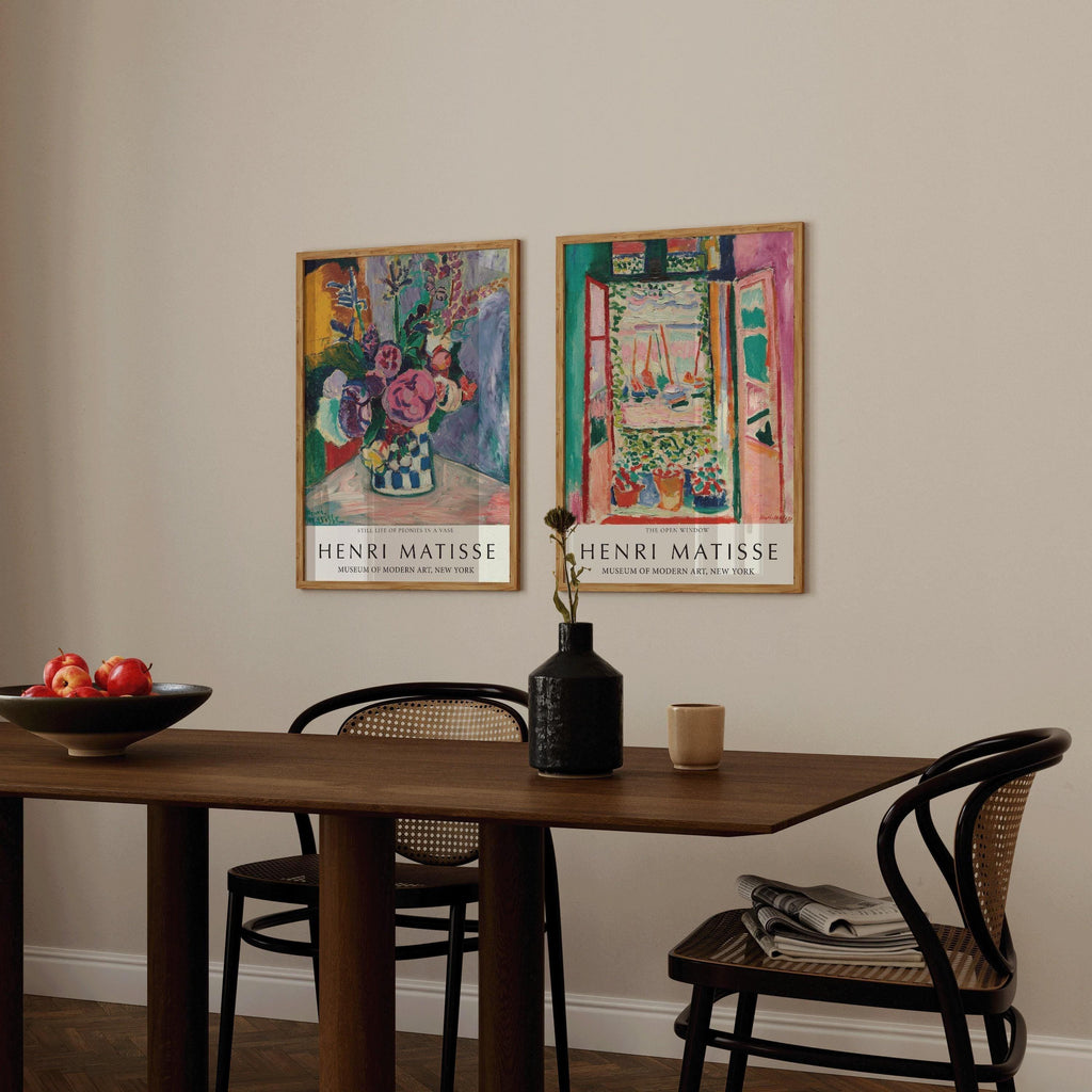 Ensemble d'estampes d'Henri Matisse : Nature morte aux pivoines et Fenêtre ouverte