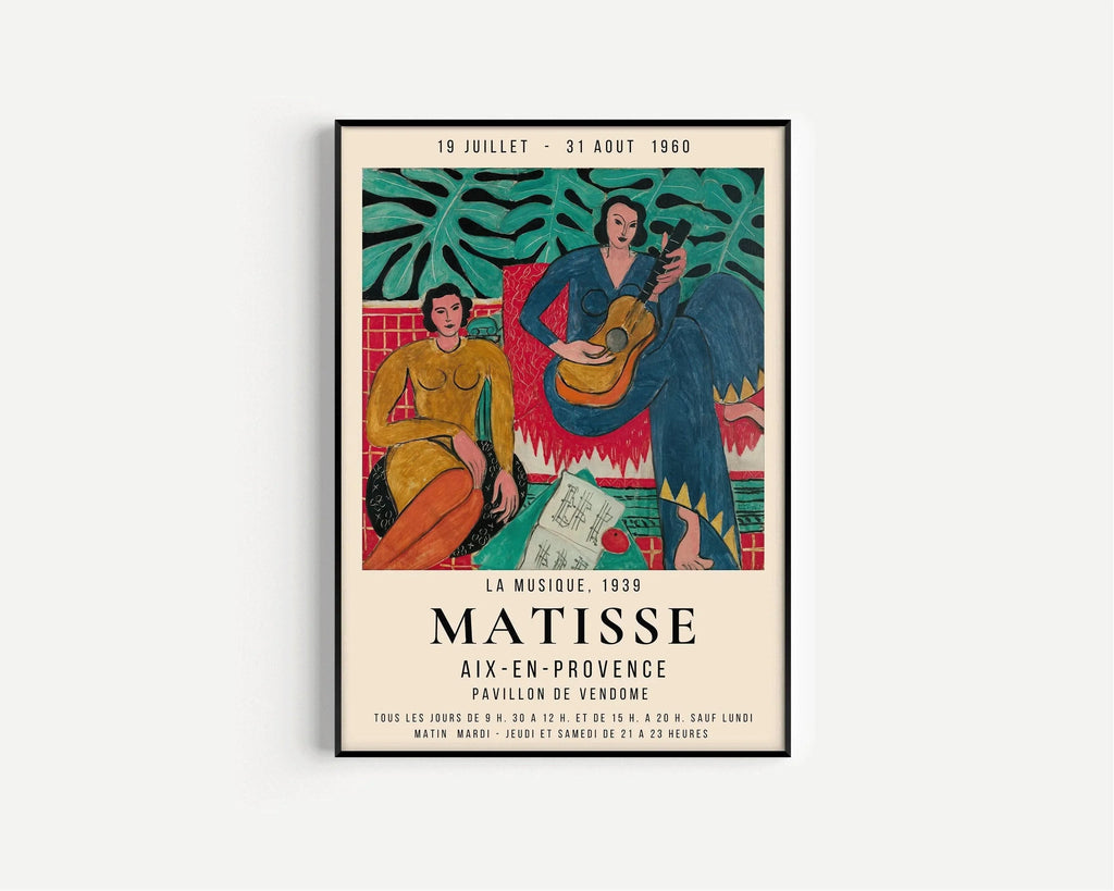 Henri Matisse - La Musique | Affiche d'exposition de peinture célèbre (disponible encadrée ou non encadrée)