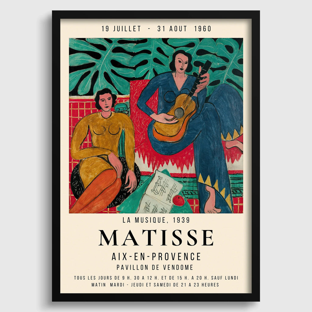 Henri Matisse - La Musique | Affiche d'exposition de peinture célèbre (disponible encadrée ou non encadrée)