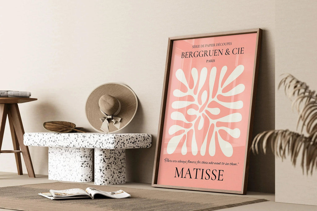 Henri Matisse Leaf Print: Pink Exhibition Poster, Cut Paper