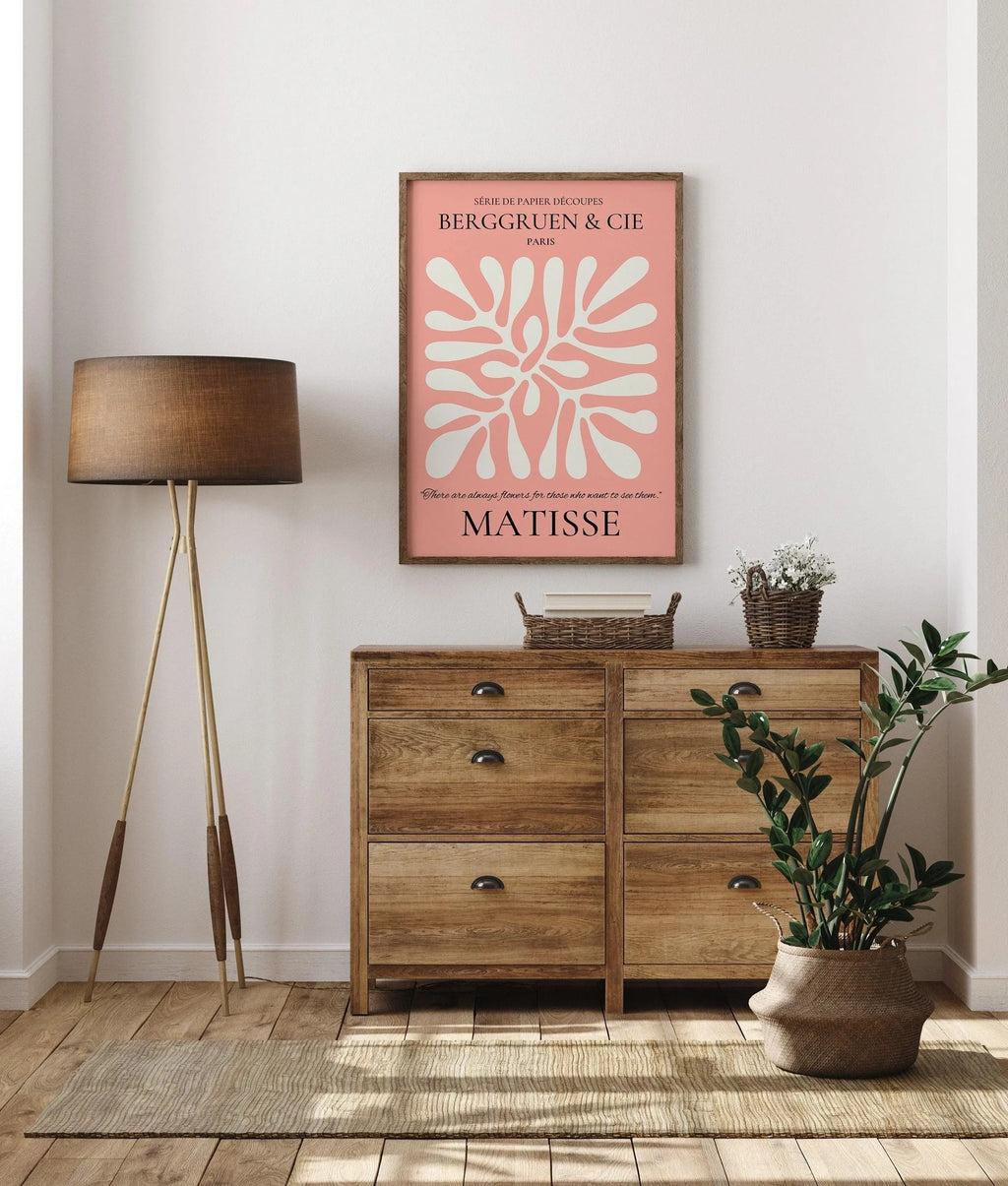 Henri Matisse Leaf Print: Pink Exhibition Poster, Cut Paper