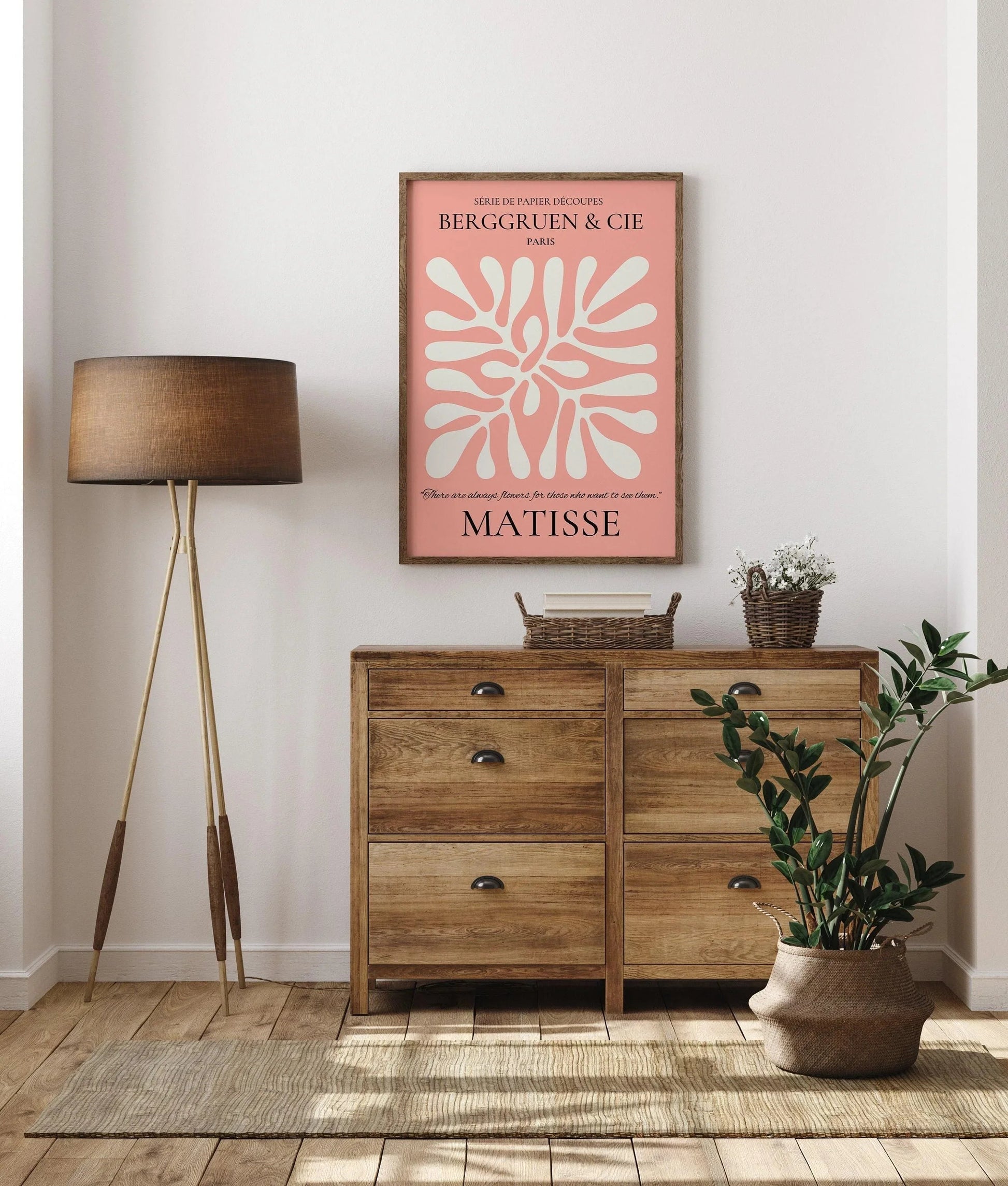 Henri Matisse Leaf Print: Pink Exhibition Poster, Cut Paper
