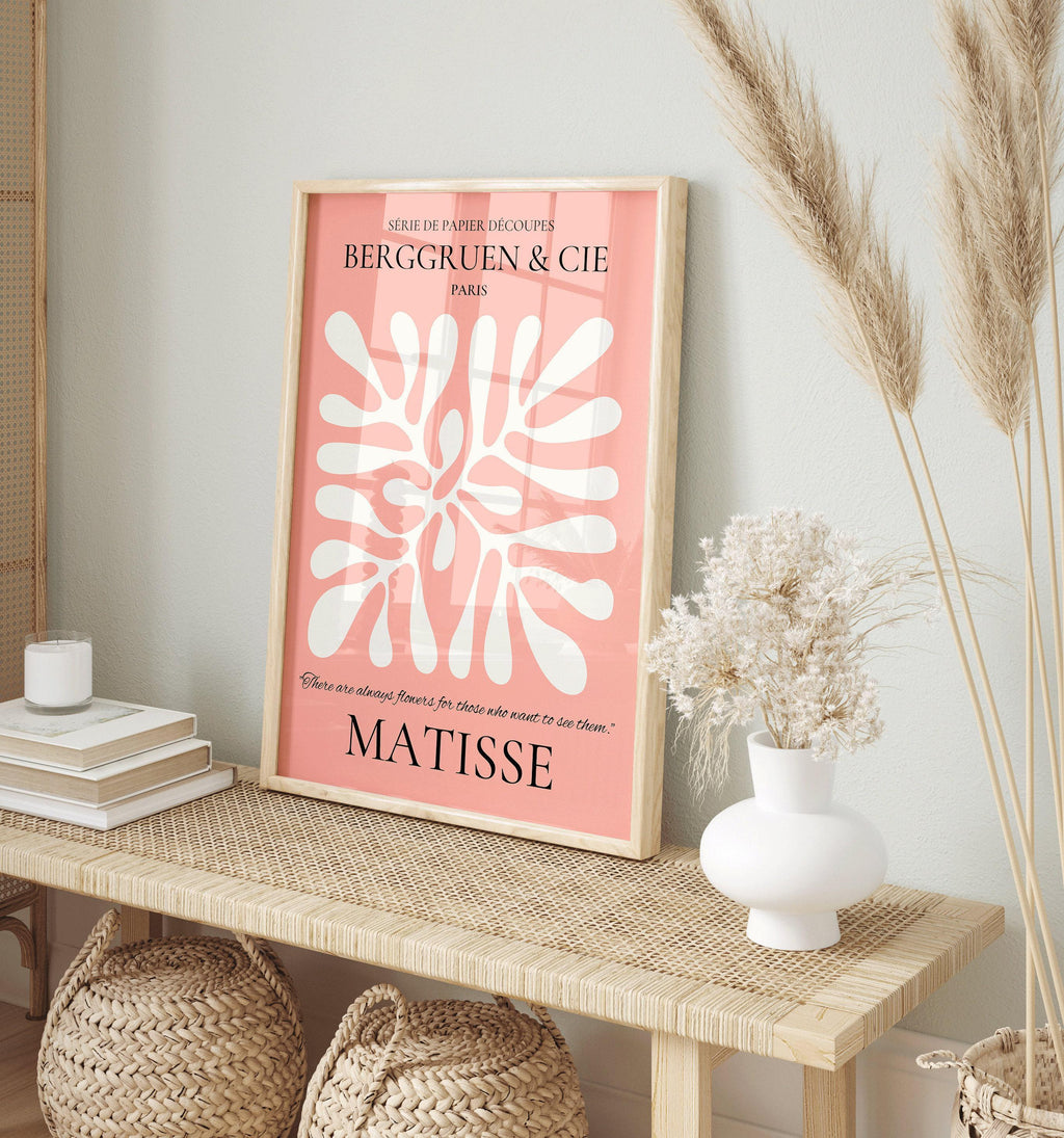Henri Matisse Leaf Print: Pink Exhibition Poster, Cut Paper