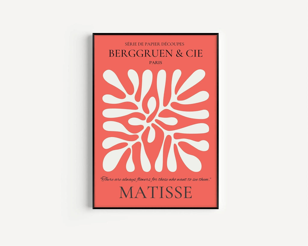 Estampe feuille d'Henri Matisse : Affiche d'exposition rouge, Papier découpé