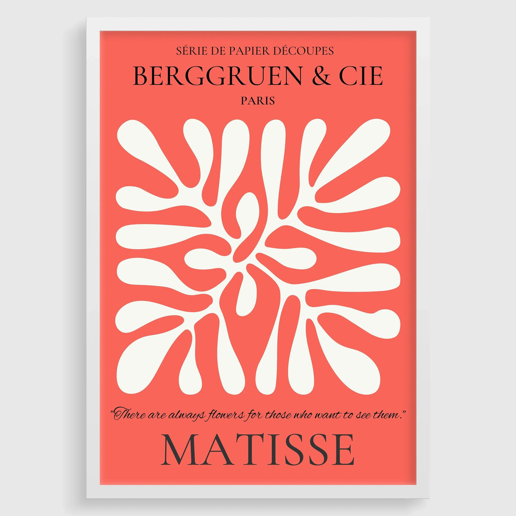 Estampe feuille d'Henri Matisse : Affiche d'exposition rouge, Papier découpé
