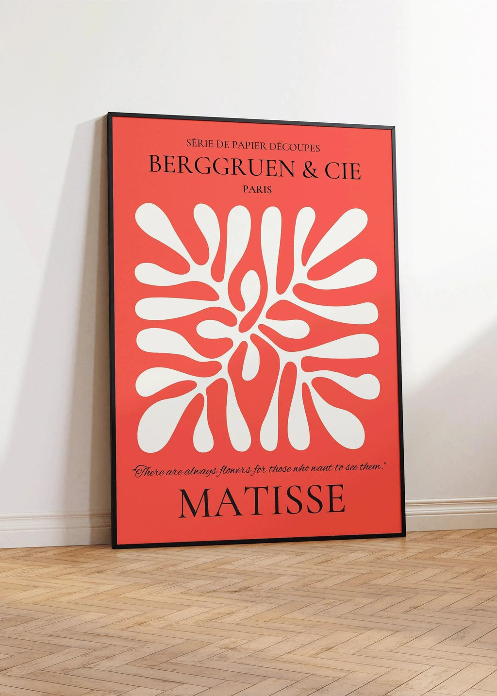 Estampe feuille d'Henri Matisse : Affiche d'exposition rouge, Papier découpé