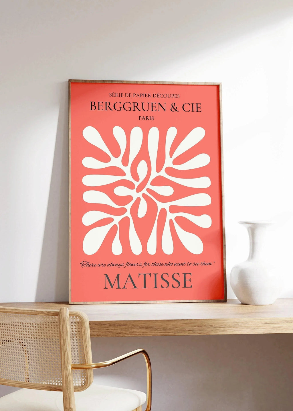Estampe feuille d'Henri Matisse : Affiche d'exposition rouge, Papier découpé