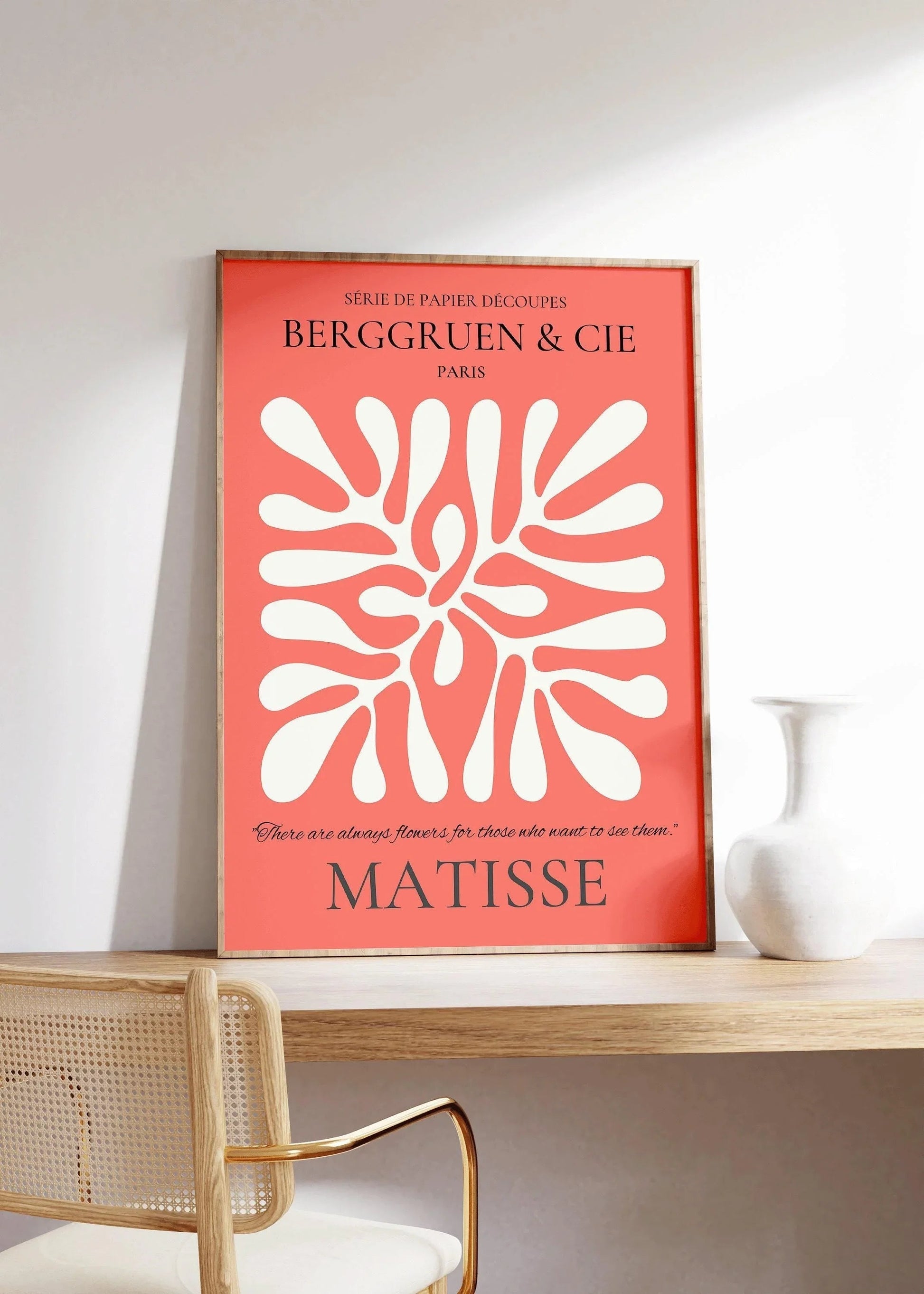 Estampe feuille d'Henri Matisse : Affiche d'exposition rouge, Papier découpé