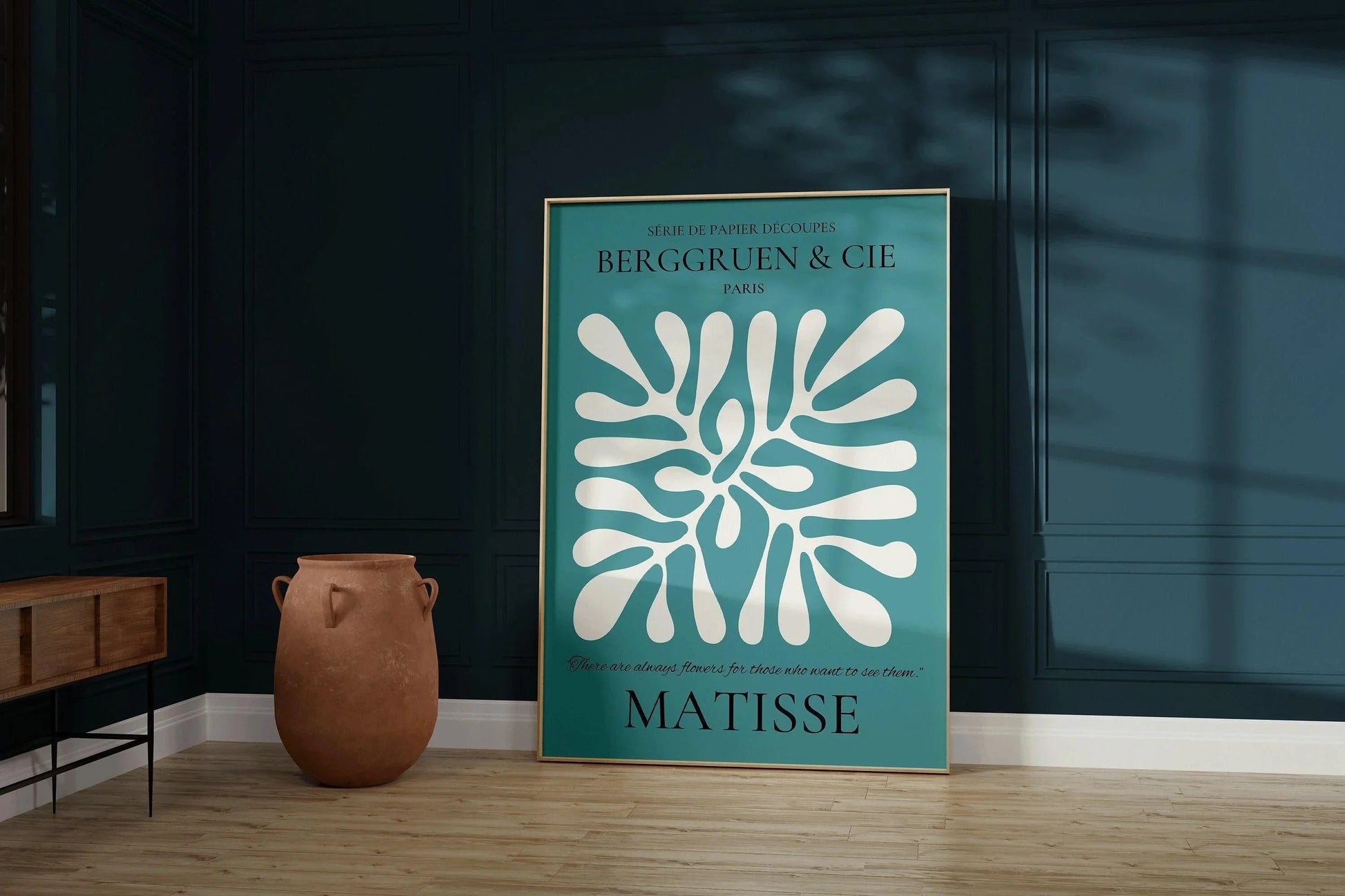 Estampe de feuille d'Henri Matisse : Affiche d'exposition bleu sarcelle, qualité musée