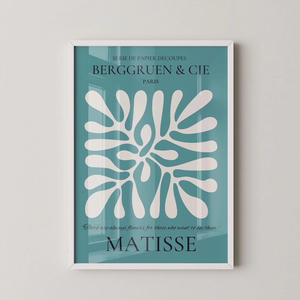 Estampe de feuille d'Henri Matisse : Affiche d'exposition bleu sarcelle, qualité musée
