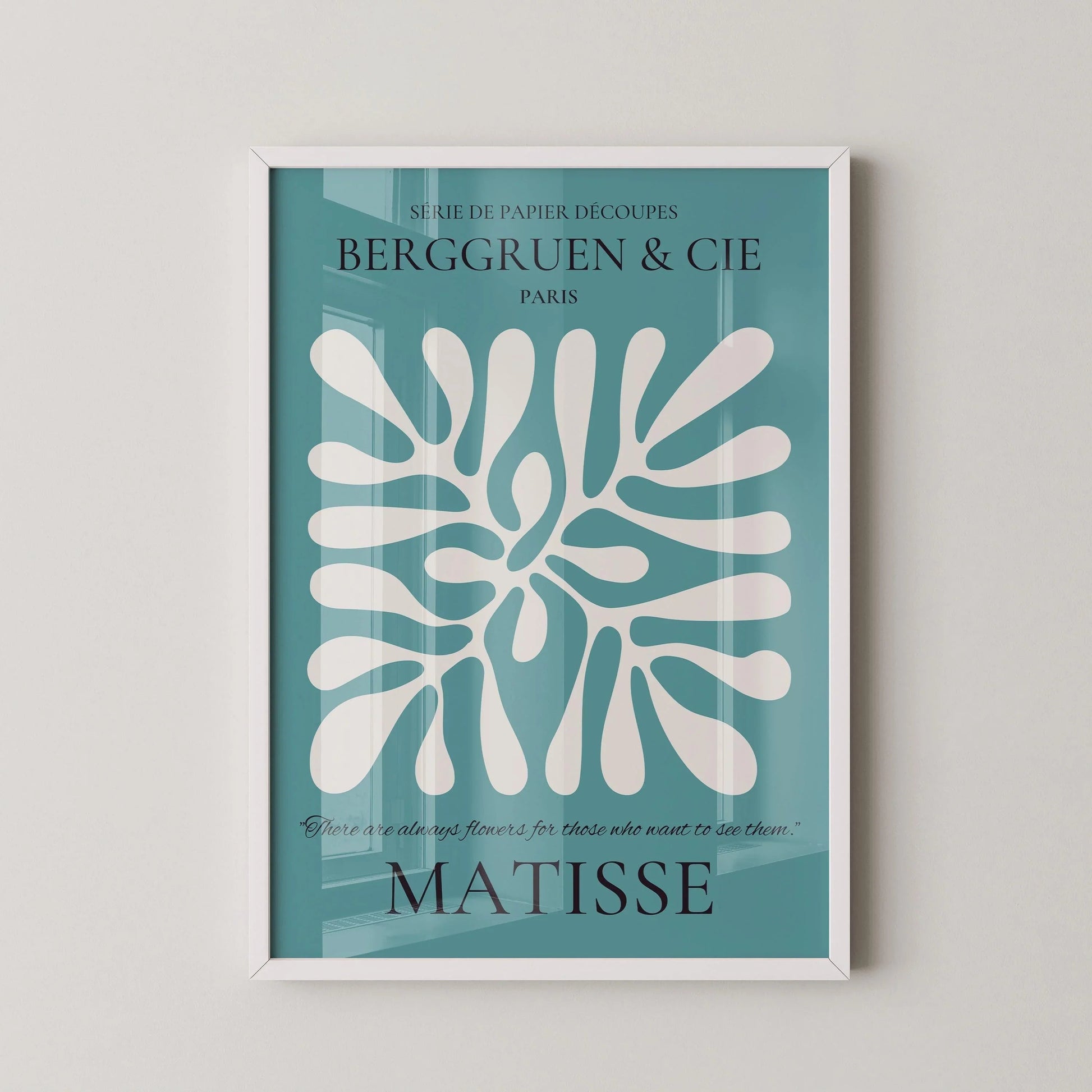 Estampe de feuille d'Henri Matisse : Affiche d'exposition bleu sarcelle, qualité musée