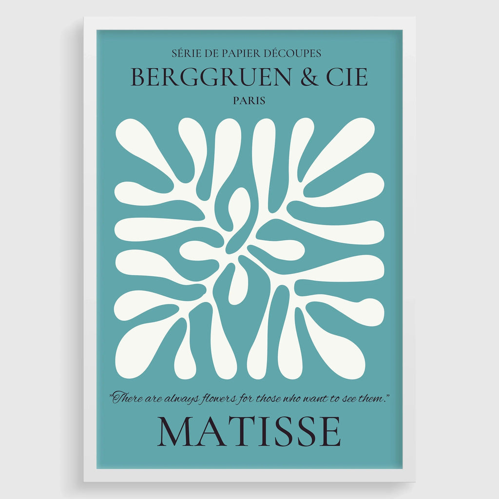 Estampe de feuille d'Henri Matisse : Affiche d'exposition bleu sarcelle, qualité musée