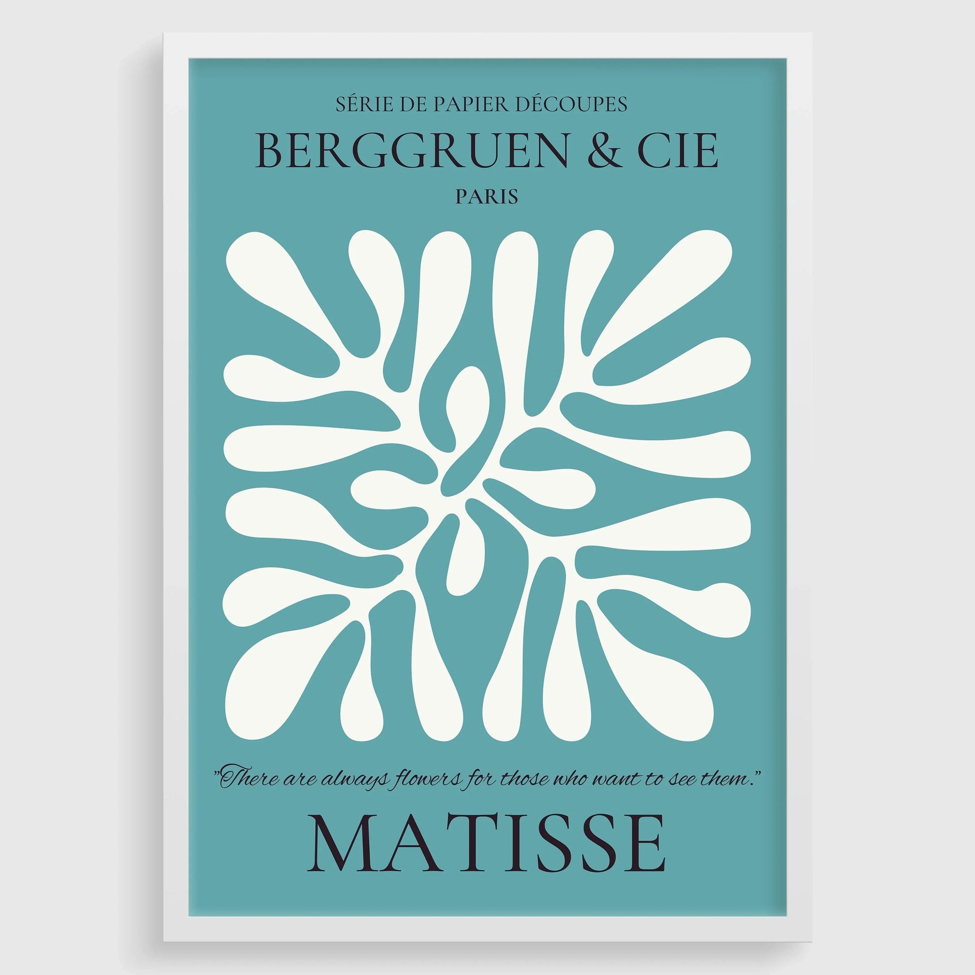 Estampe de feuille d'Henri Matisse : Affiche d'exposition bleu sarcelle, qualité musée