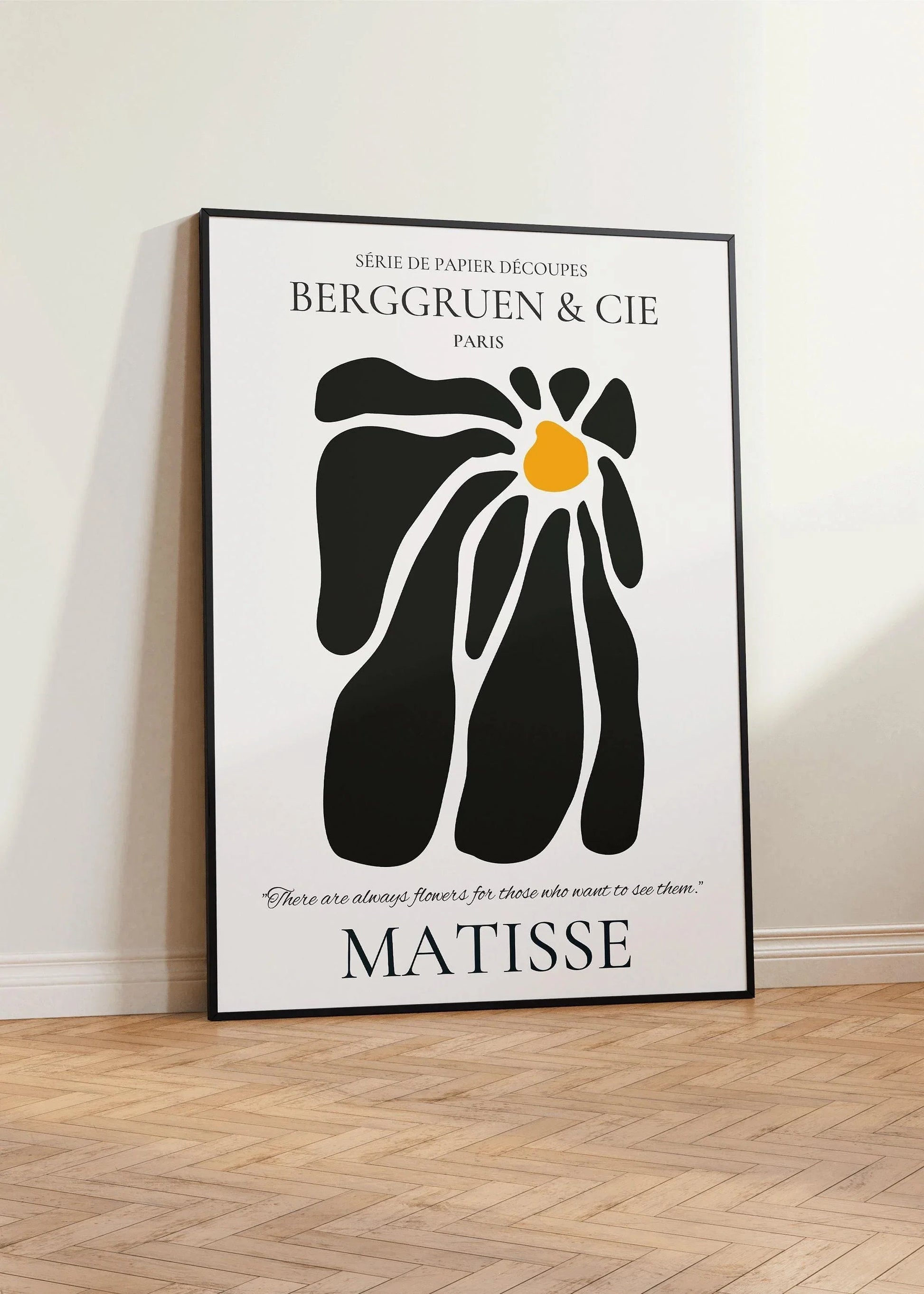 Henri Matisse - Cut-Outs Black Flower | Famous Painting (available hand-framed or unframed)