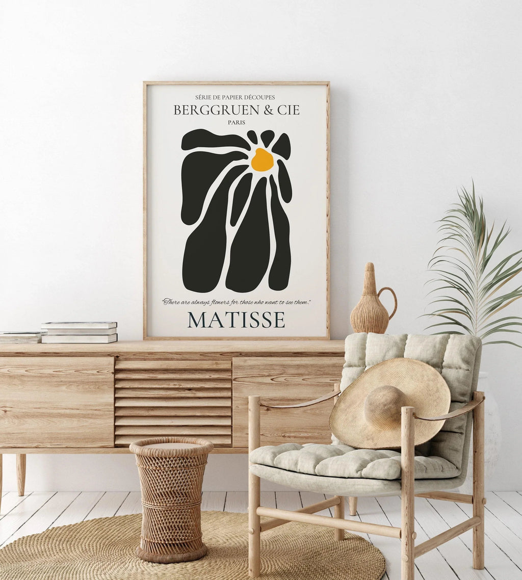 Henri Matisse - Cut-Outs Black Flower | Famous Painting (available hand-framed or unframed)