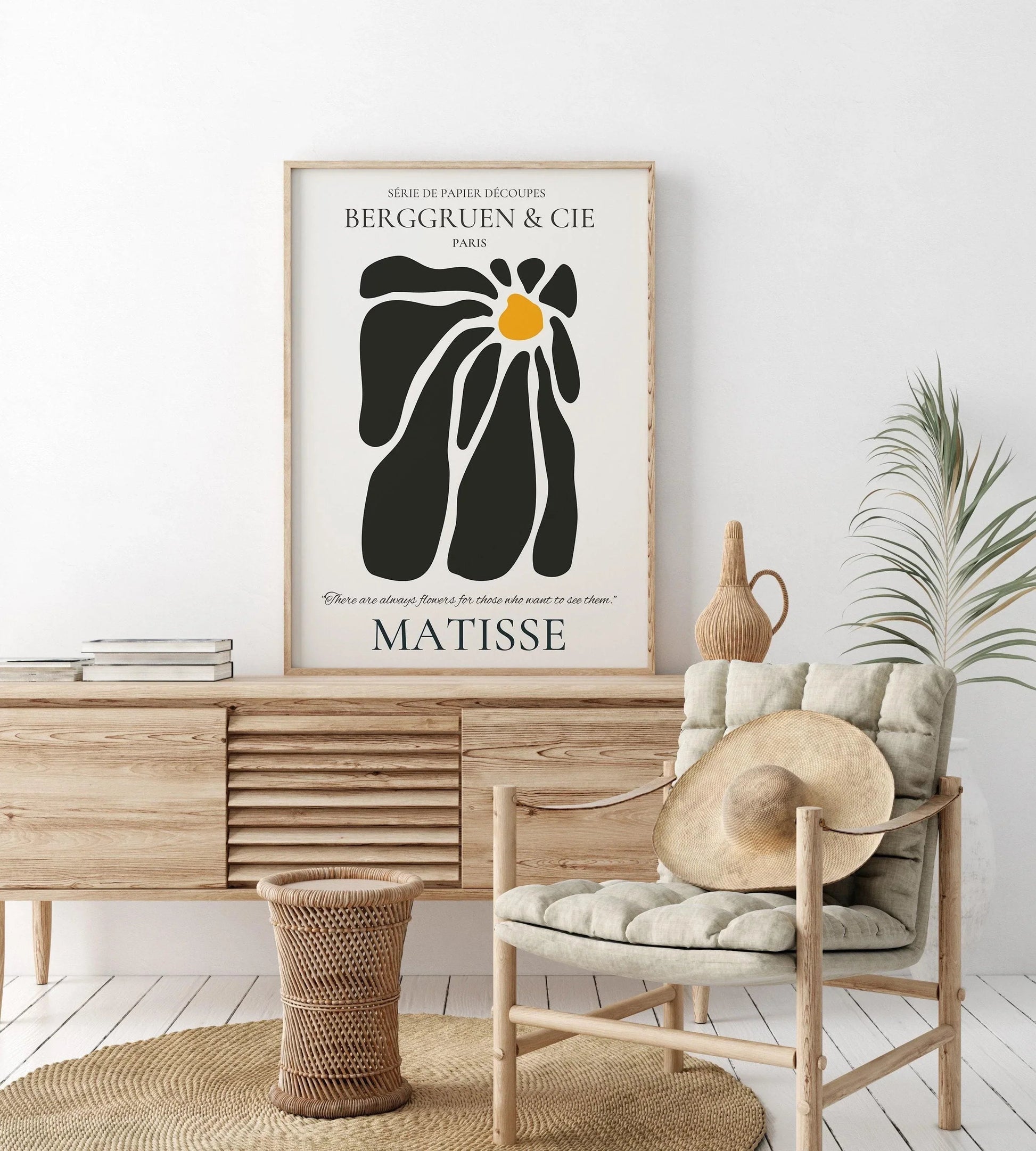 Henri Matisse - Cut-Outs Black Flower | Famous Painting (available hand-framed or unframed)