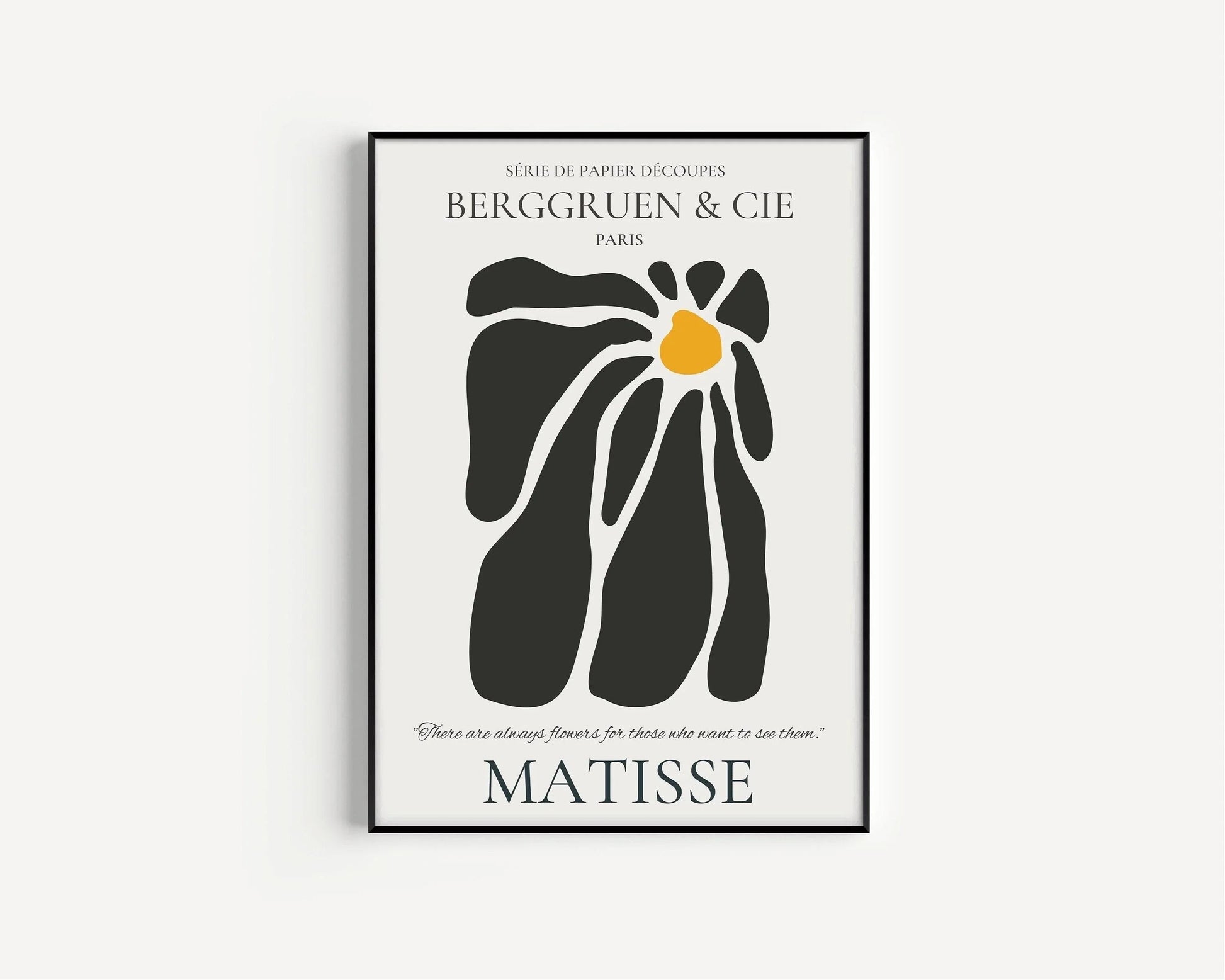 Henri Matisse - Cut-Outs Black Flower | Famous Painting (available hand-framed or unframed)