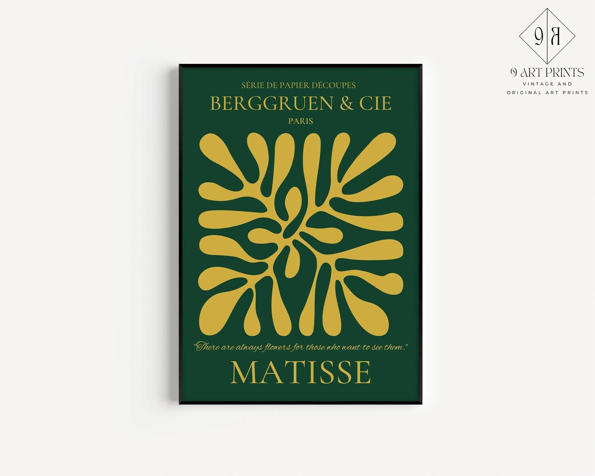 Henri Matisse 'Papier Decoupes' Exhibition Poster: Forest Green & Gold