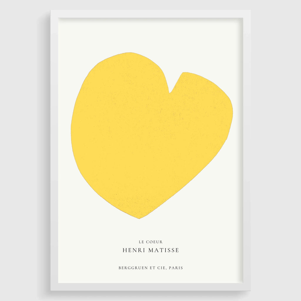 Henri Matisse - Le Cœur | Œuvre célèbre en jaune citron (disponible encadrée ou non encadrée)