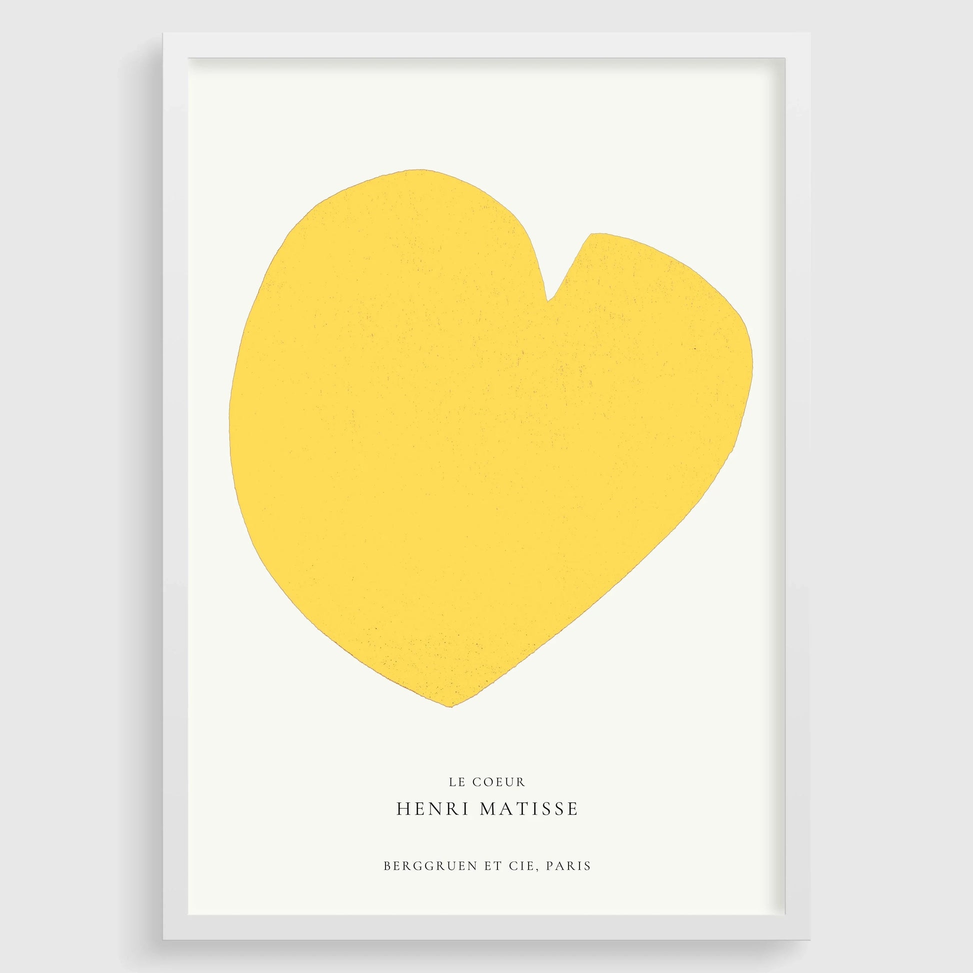Henri Matisse - Le Cœur | Œuvre célèbre en jaune citron (disponible encadrée ou non encadrée)