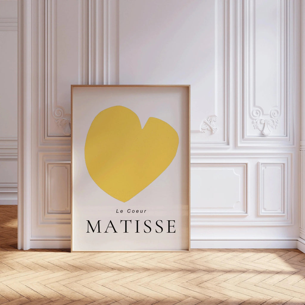 Henri Matisse - Le Cœur | Œuvre célèbre en jaune citron (disponible encadrée ou non encadrée)
