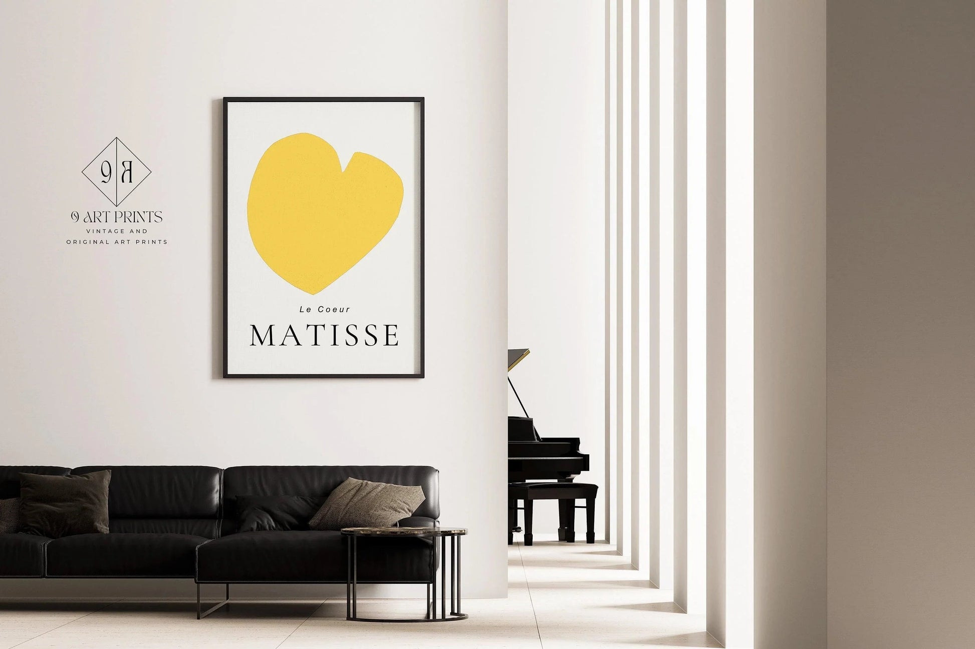 Henri Matisse - Le Cœur | Œuvre célèbre en jaune citron (disponible encadrée ou non encadrée)