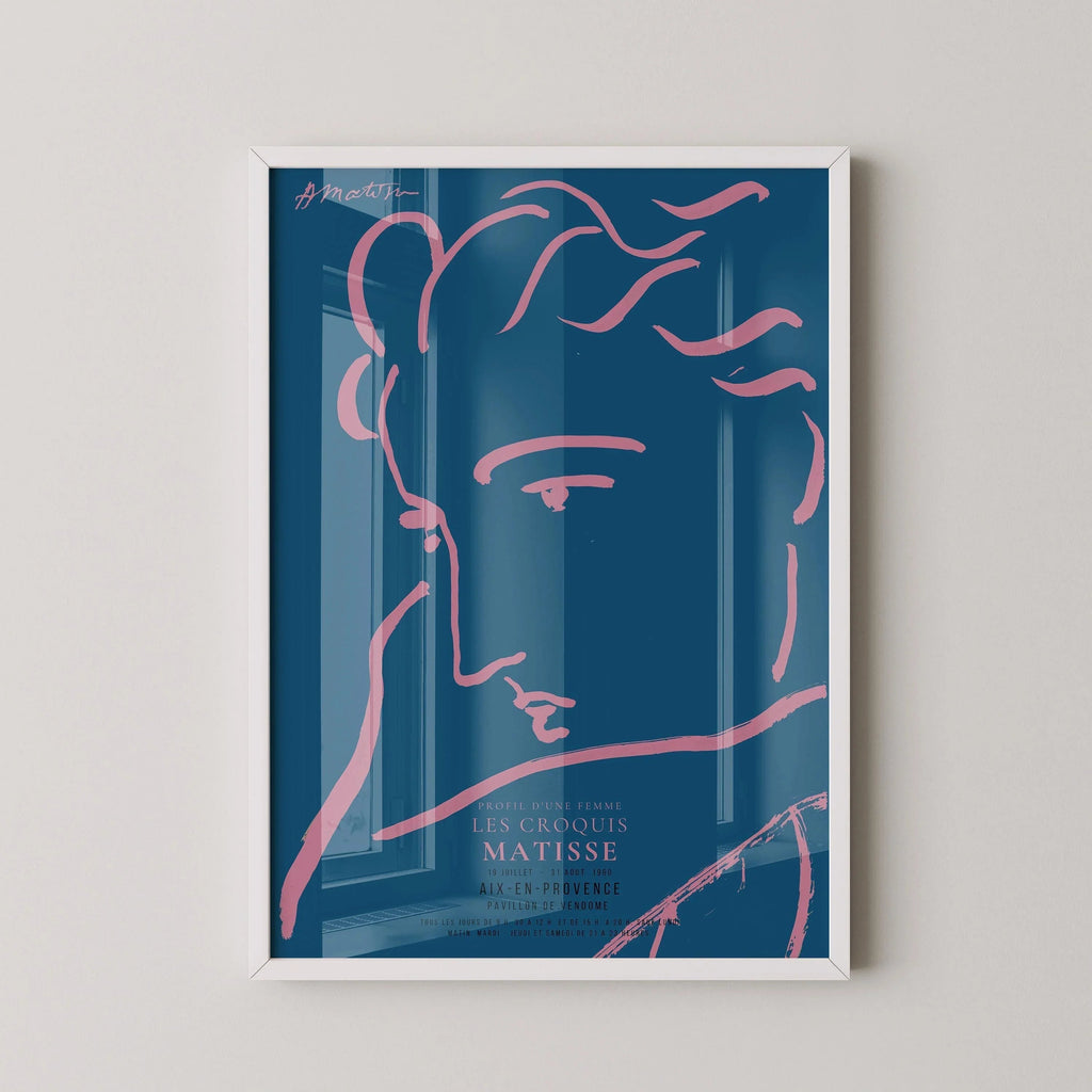 Estampe d'art de profil de femme d'Henri Matisse : Impression giclée d'art