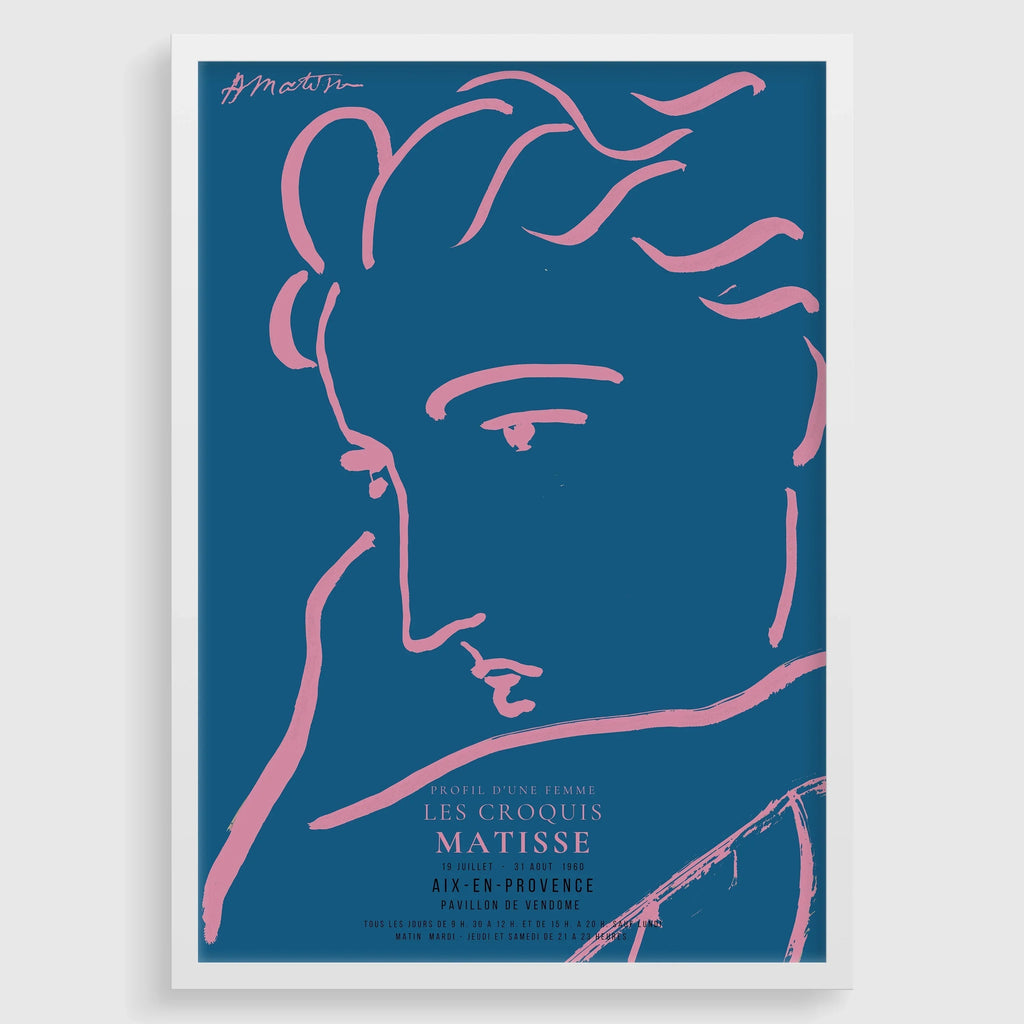 Estampe d'art de profil de femme d'Henri Matisse : Impression giclée d'art
