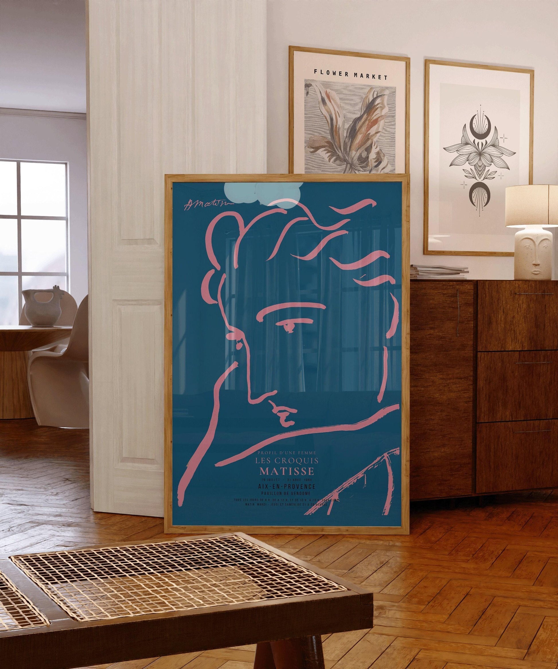 Estampe d'art de profil de femme d'Henri Matisse : Impression giclée d'art