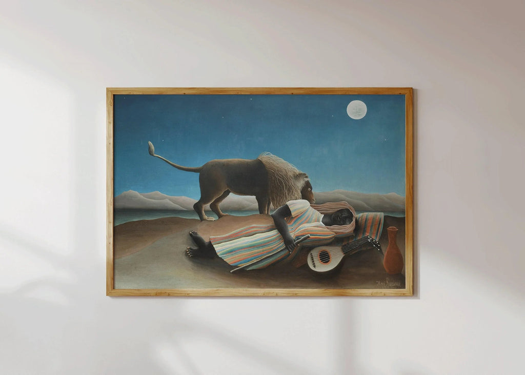 Henri Rousseau - La Gitane endormie | Œuvre d'art célèbre (disponible encadrée ou non encadrée)