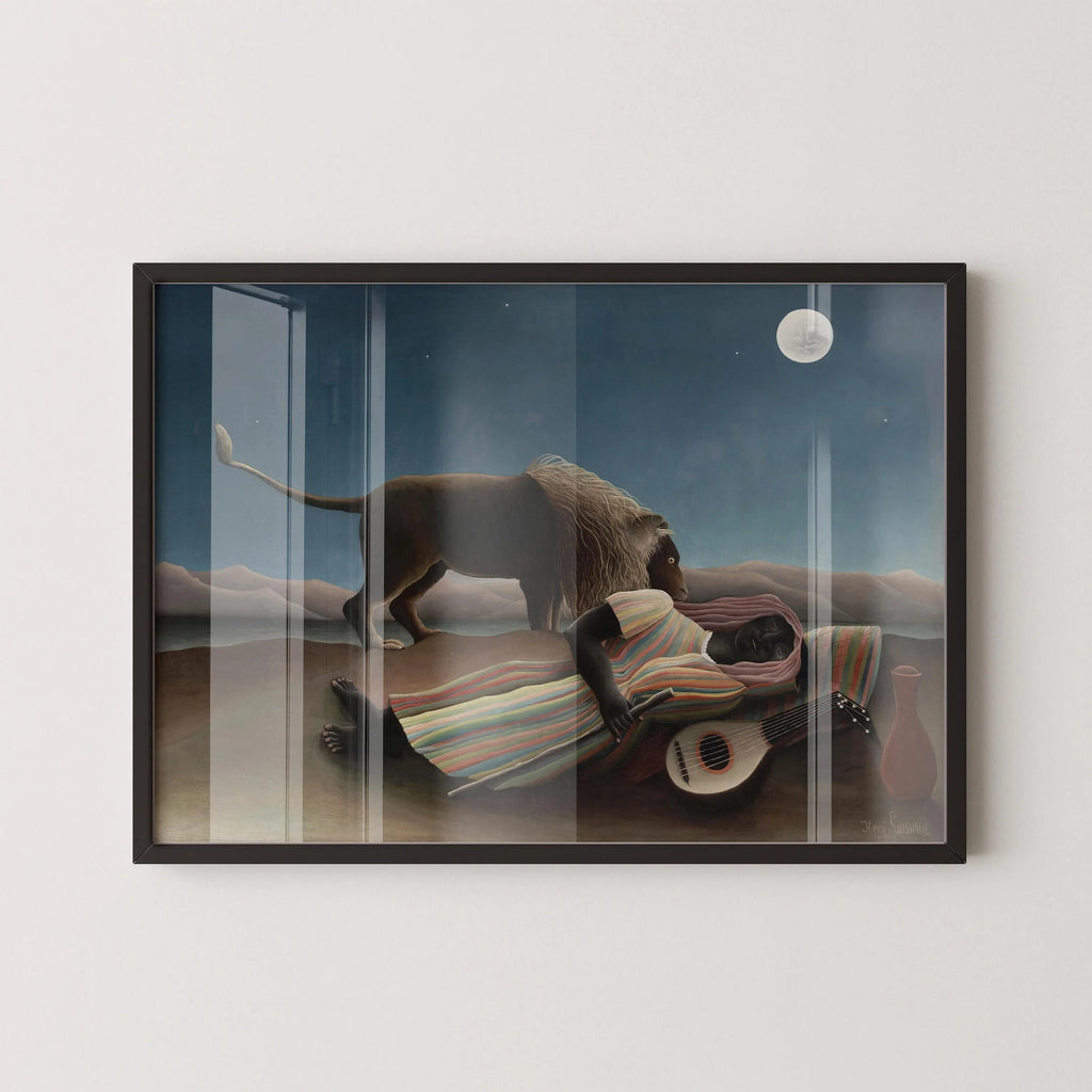 Henri Rousseau - La Gitane endormie | Œuvre d'art célèbre (disponible encadrée ou non encadrée)