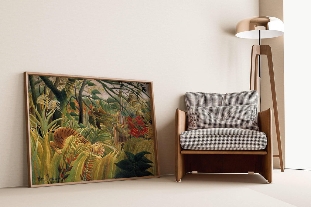 Henri Rousseau - Tigre dans la jungle tropicale | Œuvre célèbre (disponible encadrée ou non encadrée)