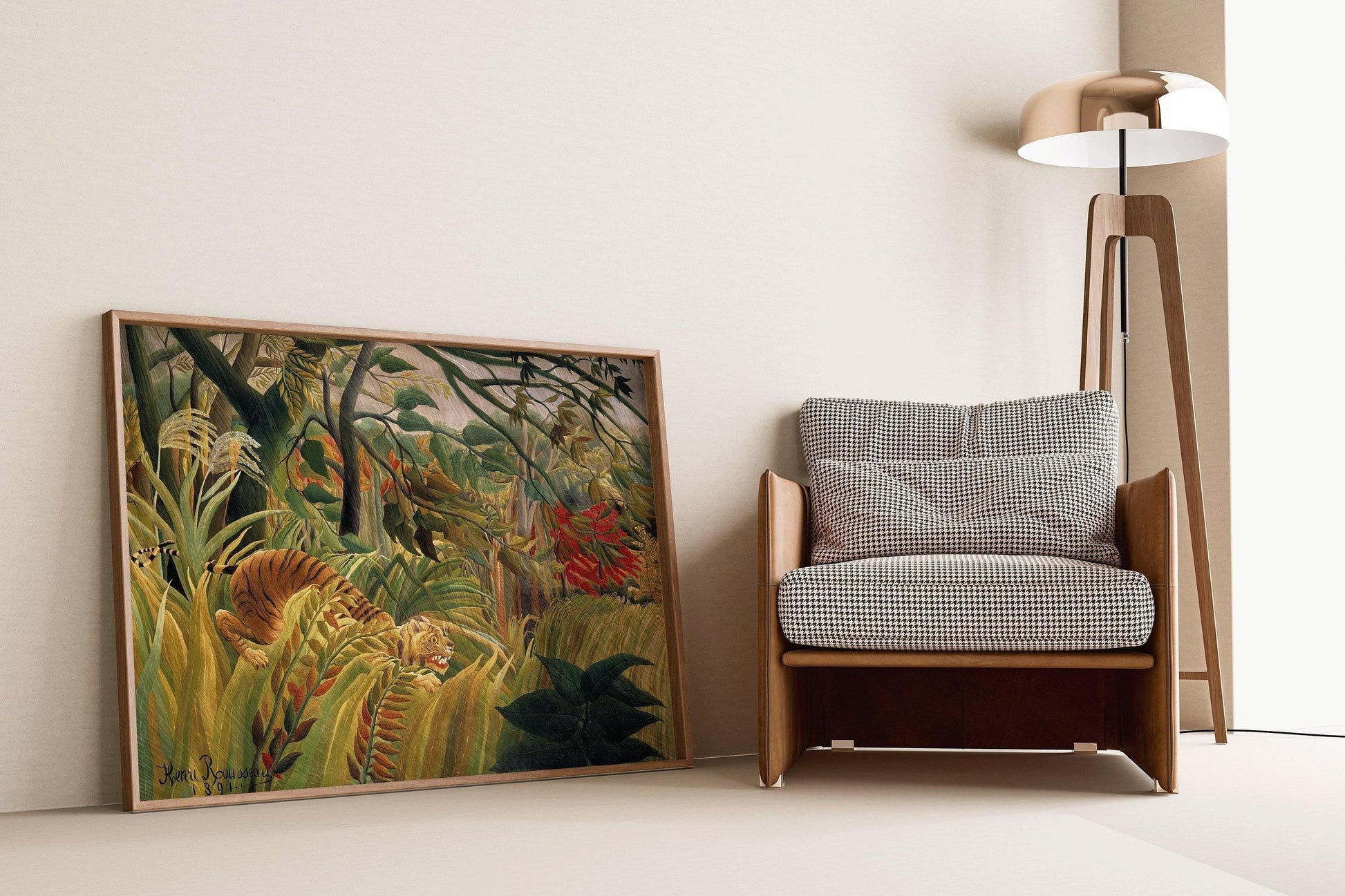 Henri Rousseau - Tigre dans la jungle tropicale | Œuvre célèbre (disponible encadrée ou non encadrée)
