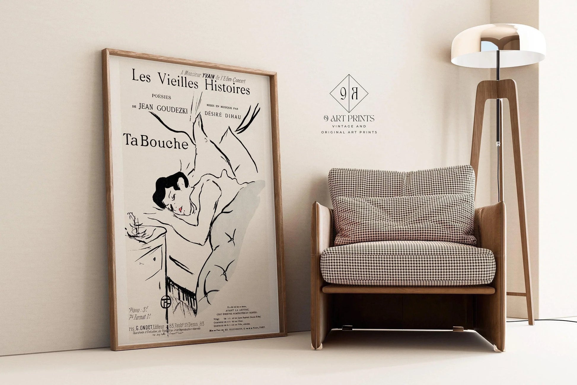 Henri de Toulouse-Lautrec - Ta Bouche | Affiche d'art neutre avec un croquis célèbre (disponible encadrée ou non encadrée)
