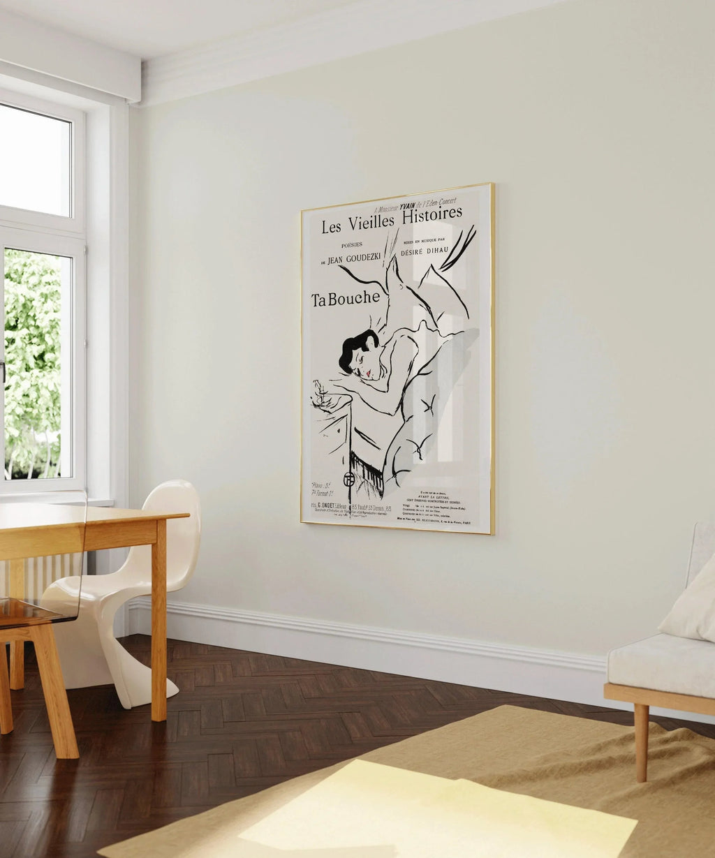 Henri de Toulouse-Lautrec - Ta Bouche | Affiche d'art neutre avec un croquis célèbre (disponible encadrée ou non encadrée)