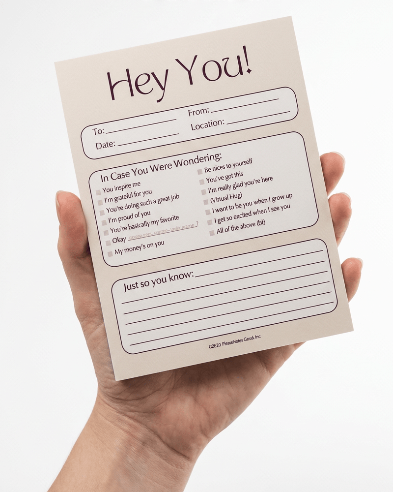 "Hey You, In Case You Were Wondering" Notepad