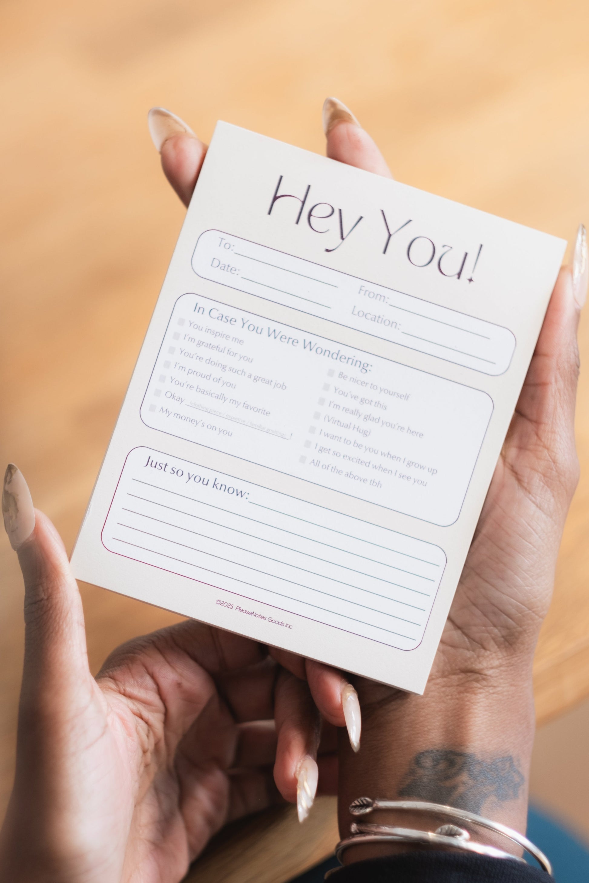 "Hey You, In Case You Were Wondering" Notepad