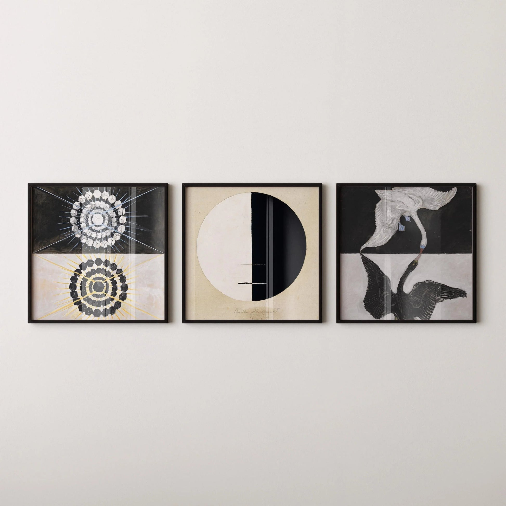 Hilma Af Klint DÉCLARATION TRIO Art | Art vintage abstrait disponible encadré 1x1