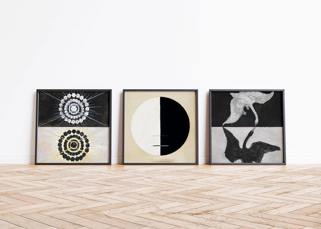 Hilma Af Klint DÉCLARATION TRIO Art | Art vintage abstrait disponible encadré 1x1