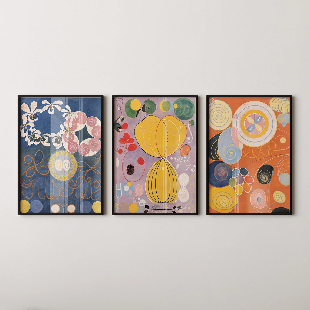Hilma Af Klint STATEMENT TRIO | Vintage Abstract Art (Available Frame or unframed)