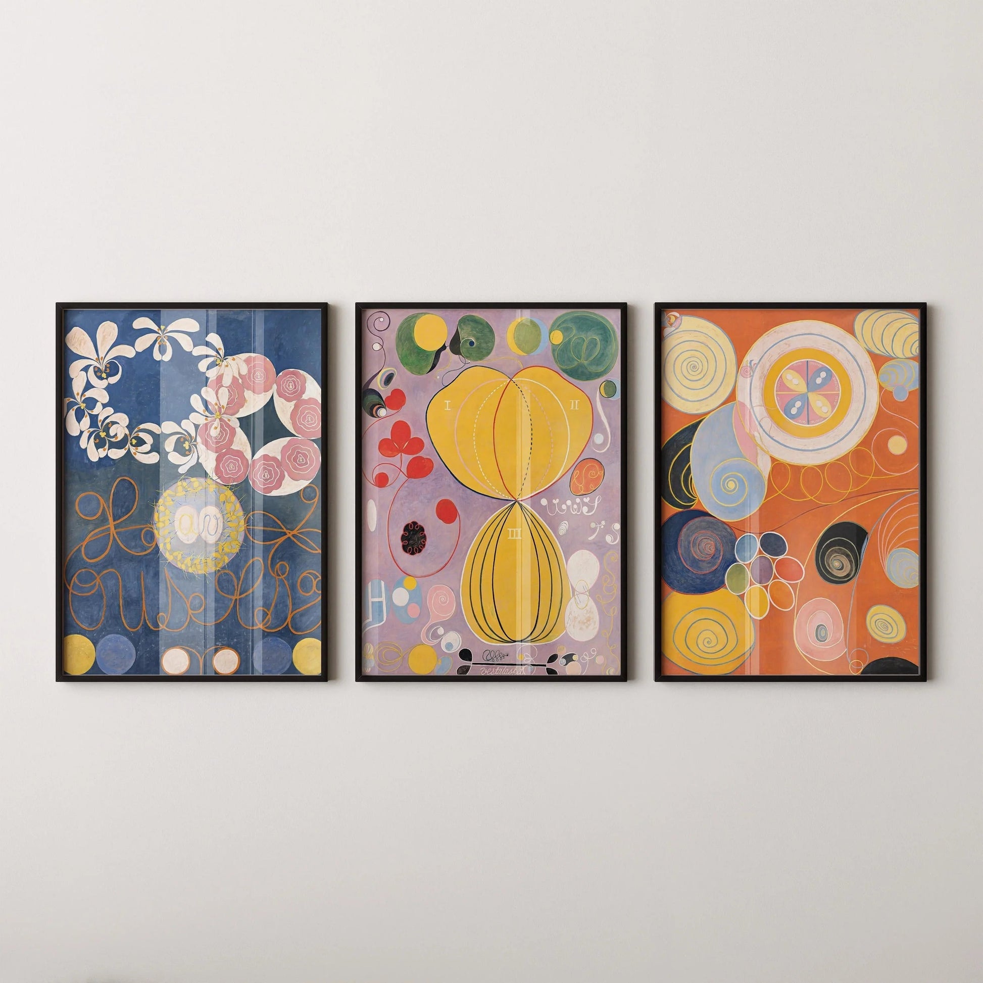 Hilma Af Klint STATEMENT TRIO | Vintage Abstract Art (Available Frame or unframed)