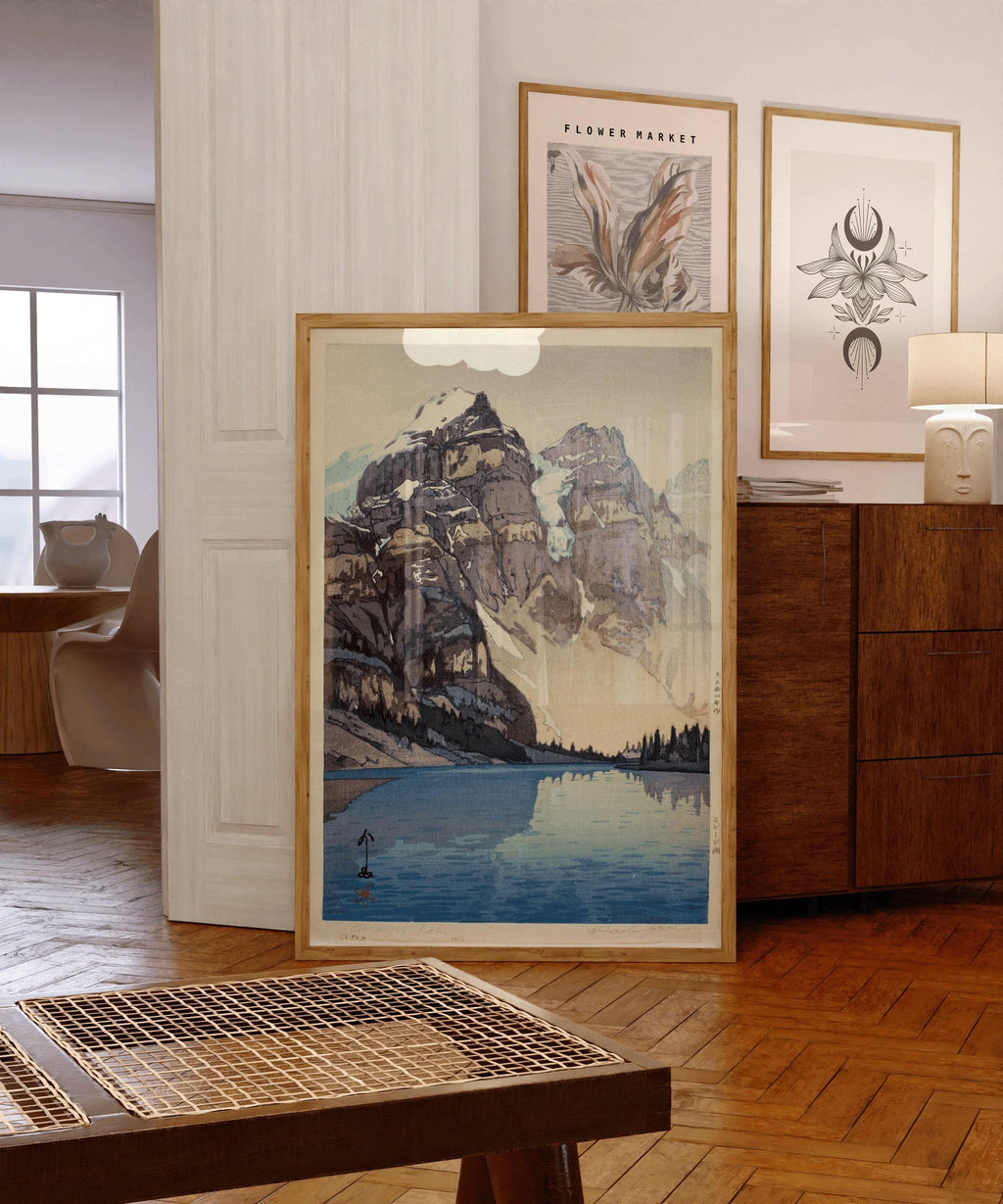 Estampe giclée du lac Moraine d'Hiroshi Yoshida : estampe japonaise ancienne sur bois