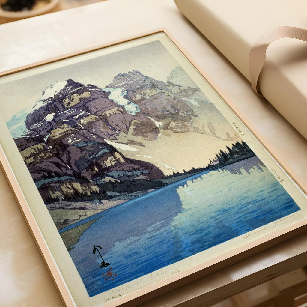 Estampe giclée du lac Moraine d'Hiroshi Yoshida : estampe japonaise ancienne sur bois