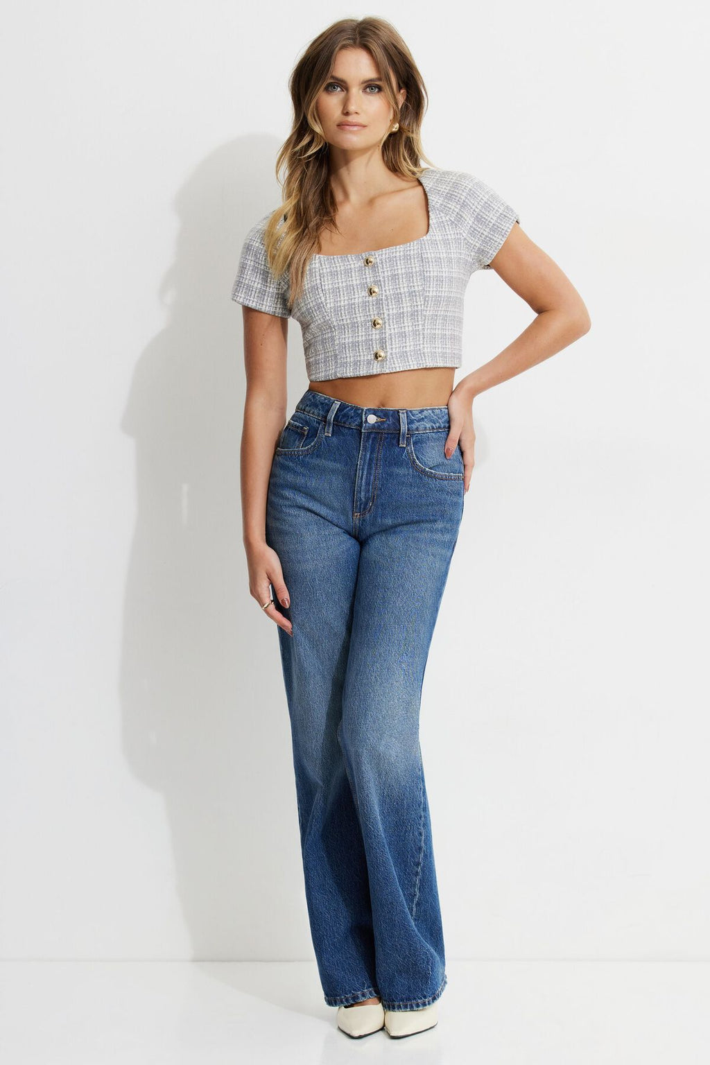 Chemisier court en tweed