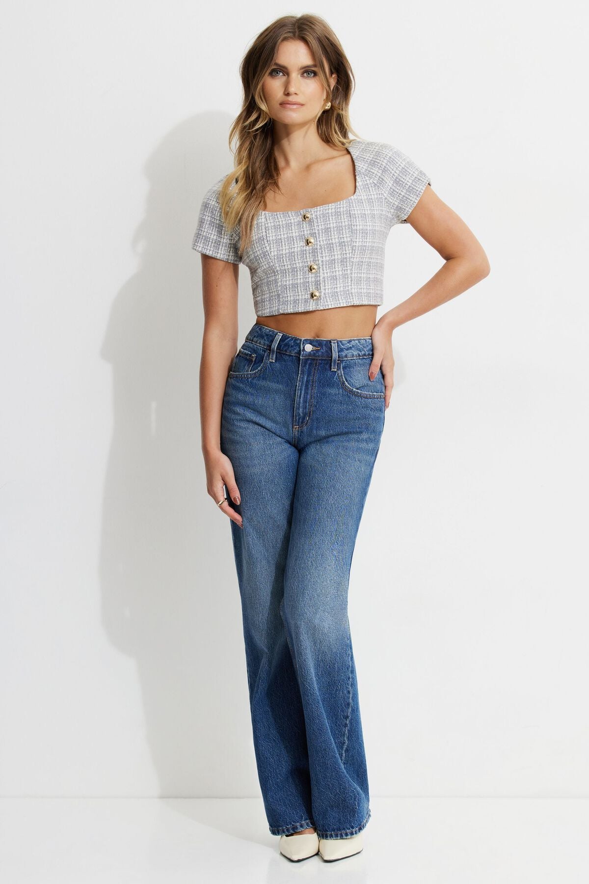 Chemisier court en tweed