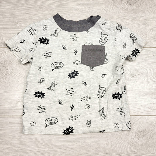 CHLV1 - T-shirt gris George à motifs. Taille 18-24 mois