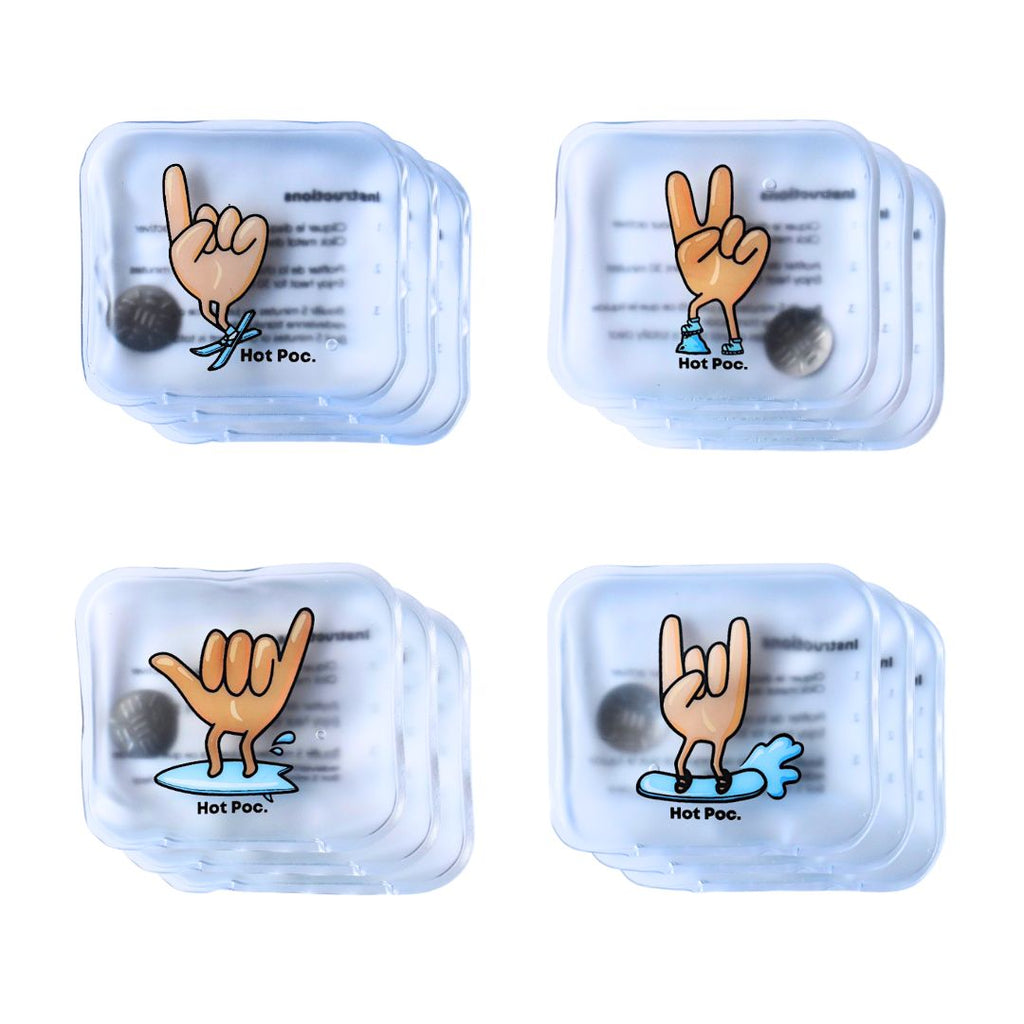 Chaufferettes pour les mains réutilisables et écologiques Hot Poc, format familial (paquet de 12)