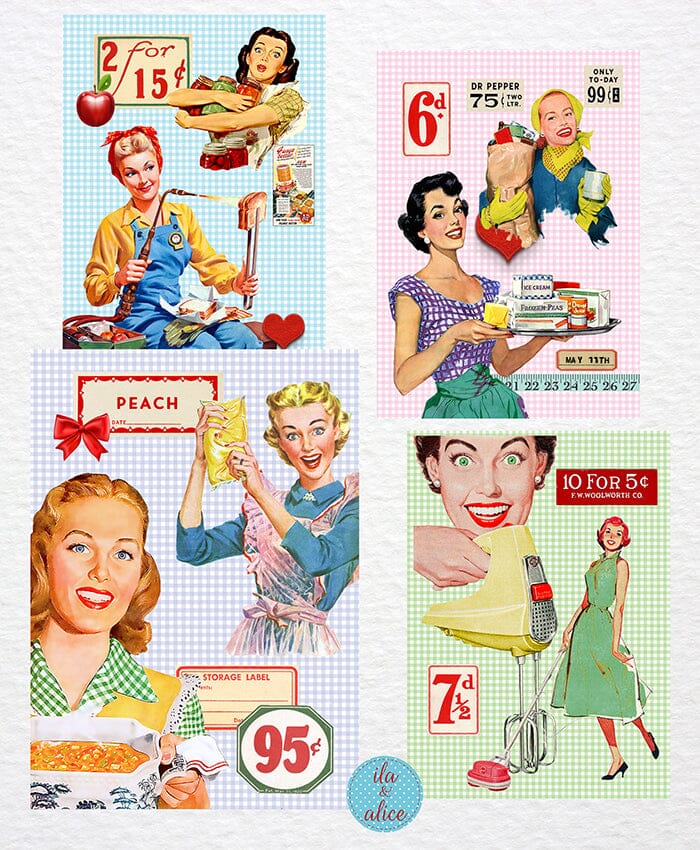Retro Housewife Postcards
