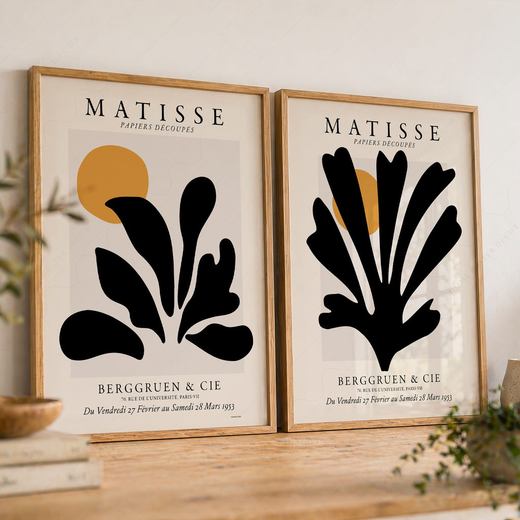 Ensemble de 2 impressions Découpages de Henri Matisse – Art affiche exposition moderne